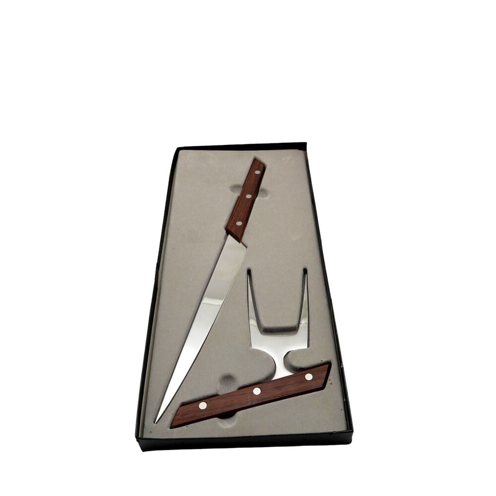 Arthur Salm 1969 Stainless Steel Trencherman Carving Set MCM Japan